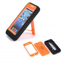 Walleva Orange Shock Resistant+Stand Case For iPhone 5